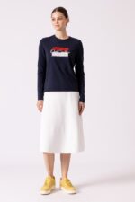 חצאית סריג לבנה וגסקה