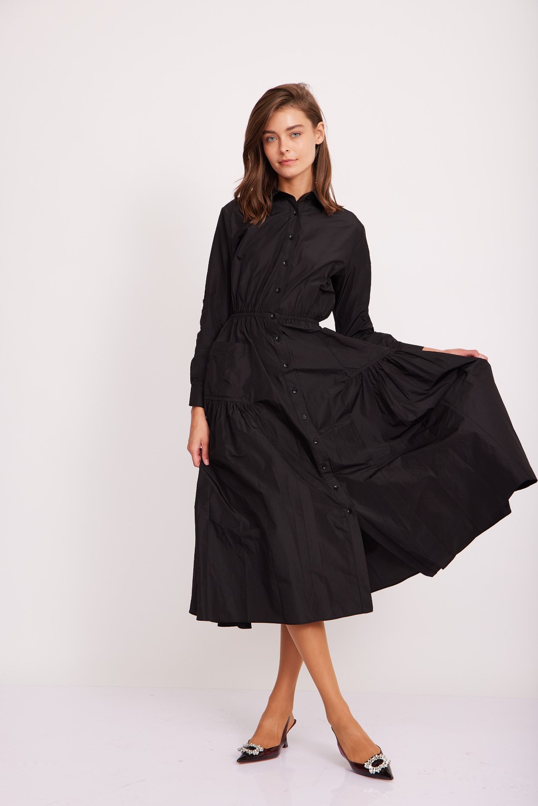 שמלת טאפט שחורה