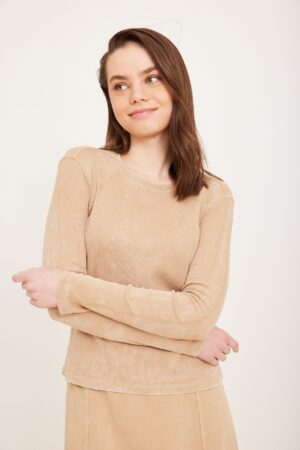 חולצת ריבס בייסיק קאמל