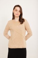 חולצת הנקה חיתוך אלכסון קאמל