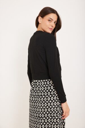 טופ קרדיגן ריב כפתורים