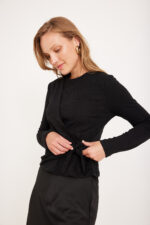 חולצת מעטפה שחור