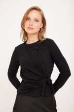 חולצת מעטפה שחור