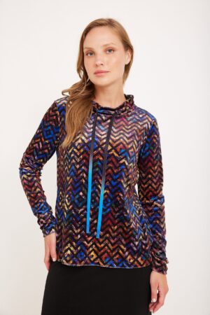 חולצת הנקה זיג זג קטיפה