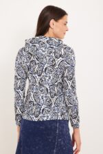 חולצת הנקה פייזלי כחול לבן