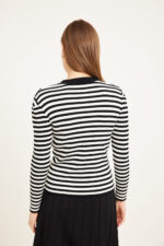 סריג אפודה שחור לבן