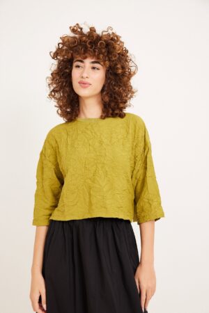 חולצה מקומטת חרדל