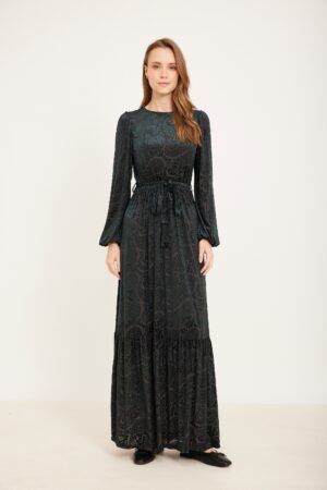 שמלת פייזלי ירוק