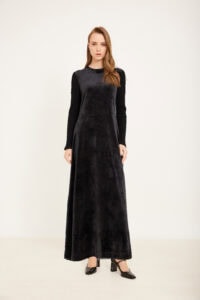 שמלת קטיפה שרוול ריבס