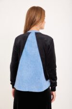 חולצת קטיפה עם גב גינס