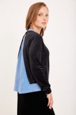 חולצת קטיפה עם גב גינס