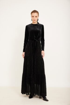 שמלת קטיפה הנקה רשת