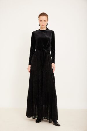 שמלת קטיפה הנקה רשת