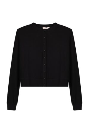 ריפלייק סרוגה שחורה עם כפתורים לנשים, אופנת נוחות וסטייל מזמינה.