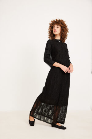 חצאית רשת תחרה שחור