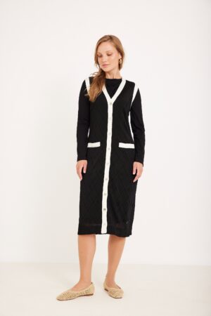 קרדיגן ארוך שחור חורים