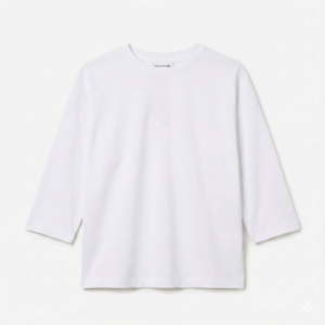 ⁦חולצת לקוסט לוגו לבן⁩ – תמונה ⁦7⁩