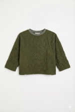 ⁦חולצה מקומטת ירוק זית⁩ – תמונה ⁦9⁩