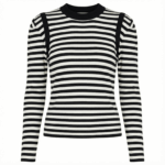 ⁦סריג אפודה שחור לבן⁩ – תמונה ⁦7⁩