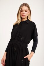 שמלת לייקרה פרחים רקומים