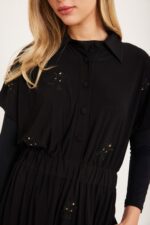 שמלת לייקרה פרחים רקומים