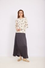 חולצת סריג פרחים לנשים, אופנה נוחה ומרעננת של אורדמן.