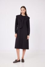 ⁦שמלת דמוי חולצה קשירה⁩ – תמונה ⁦8⁩