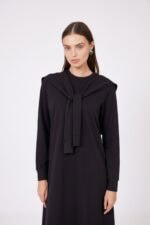 ⁦שמלת דמוי חולצה קשירה⁩ – תמונה ⁦4⁩