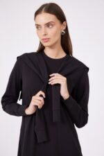 ⁦שמלת דמוי חולצה קשירה⁩ – תמונה ⁦3⁩