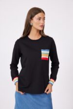 חולצת הנקה כיס פסים צבעוני