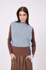 ⁦אפודה סריג אינדיגו⁩ – תמונה ⁦5⁩