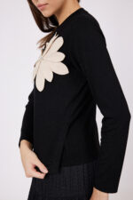 ⁦חולצת הנקה שחורה פרח גדול⁩ – תמונה ⁦5⁩