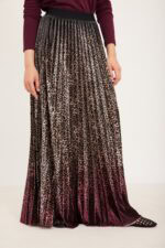 חצאית פליסה קטיפה אומברה