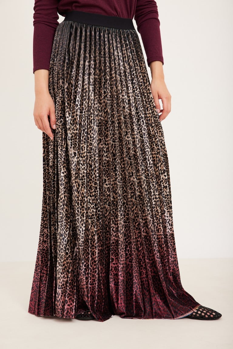 ORDMAN_220425_3510 חצאית פליסה קטיפה אומברה – תמונה 1