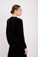 ⁦חולצת הנקה קטיפה פנינים⁩ – תמונה ⁦2⁩