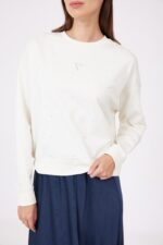 ⁦חולצת פוטר יהלומים שמנת⁩ – תמונה ⁦5⁩